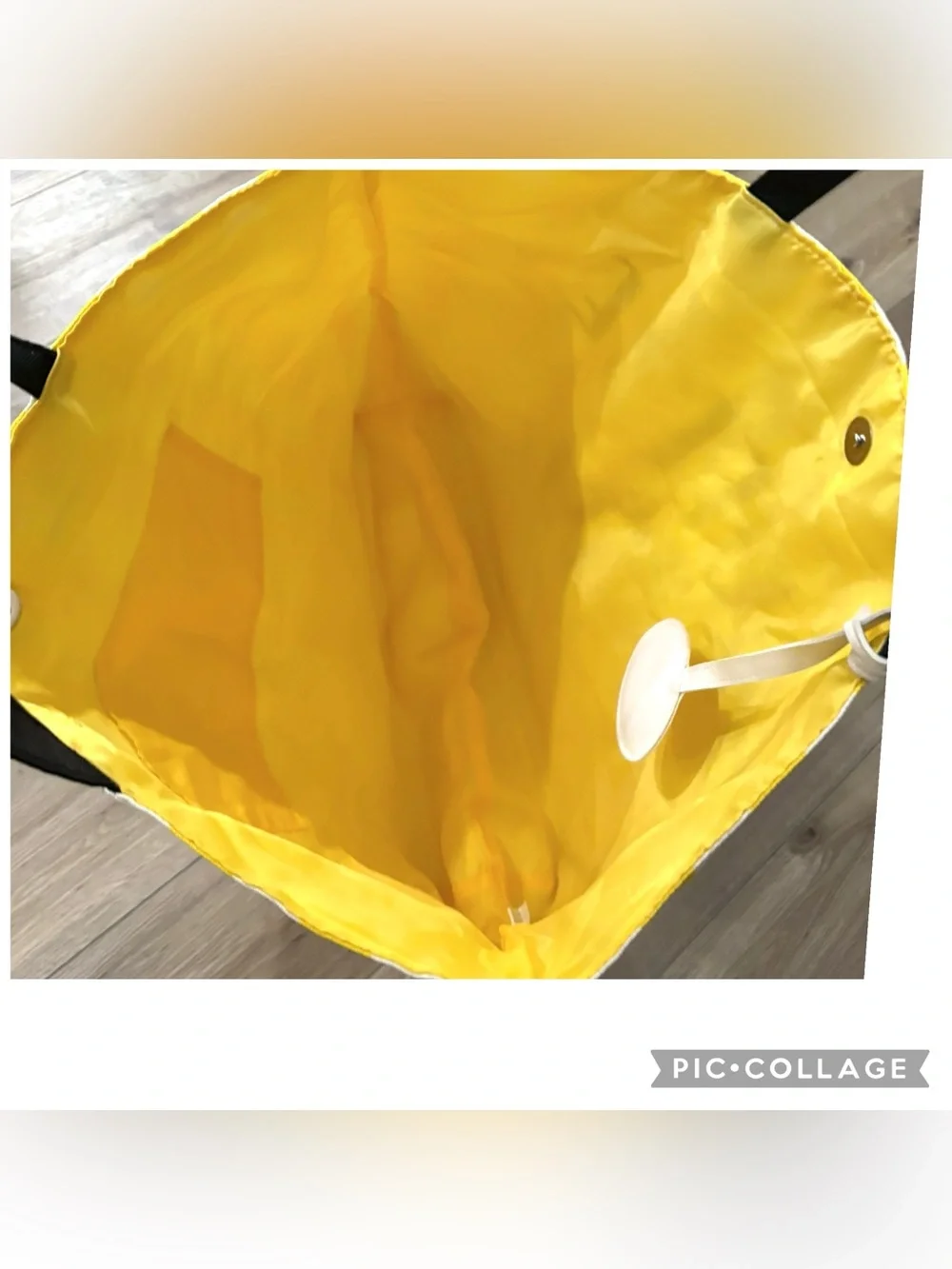 Lemon “Squeeze the Day” Striped Beach Tote Bag w/ Lemon Charm Large Summer Bag